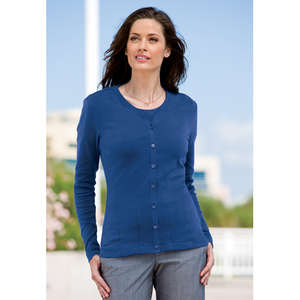 Port Authority Ladies Modern Stretch Cotton Cardigan - Dark/All 