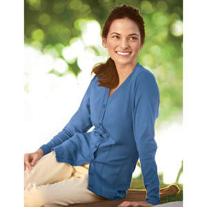 Port Authority Ladies Modern Stretch Cotton Cardigan - Dark/All 