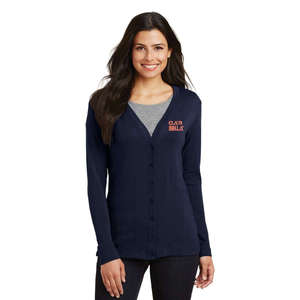 Custom Promotional Port Authority Ladies Modern Stretch Cotton Cardigan - Dark/All