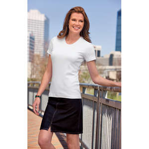 Port Authority Ladies Modern Stretch Cotton Scoop Neck Shirt - Dark/All