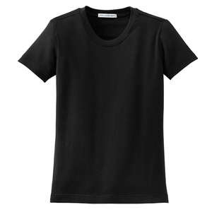 Port Authority Ladies Modern Stretch Cotton Scoop Neck Shirt - Dark/All Black