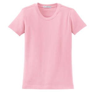 Port Authority Ladies Modern Stretch Cotton Scoop Neck Shirt - Dark/All Pink, Petal