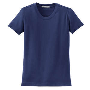 Port Authority Ladies Modern Stretch Cotton Scoop Neck Shirt - Dark/All Blue, Sapphire