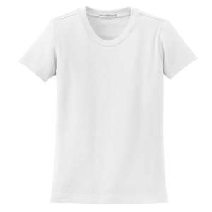 Port Authority Ladies Modern Stretch Cotton Scoop Neck Shirt - Dark/All White