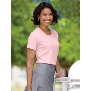 Custom Promotional Port Authority Ladies Modern Stretch Cotton Scoop Neck Shirt - Dark/All