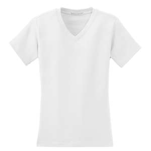 Port Authority Ladies Modern Stretch Cotton V-Neck Shirt - Dark/All White