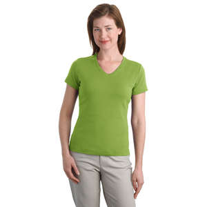 Port Authority Ladies Modern Stretch Cotton V-Neck Shirt - Dark/All 