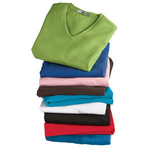Port Authority Ladies Modern Stretch Cotton 3/4-Sleeve Scoop Neck Shirt - Dark/All 