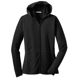 Port Authority Ladies Modern Stretch Cotton Full-Zip Jacket - Dark/All Black