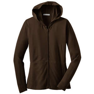 Port Authority Ladies Modern Stretch Cotton Full-Zip Jacket - Dark/All Chocolate, Dark