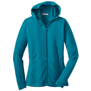Port Authority Ladies Modern Stretch Cotton Full-Zip Jacket - Dark/All Blue, Mosaic