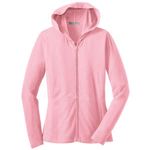 Port Authority Ladies Modern Stretch Cotton Full-Zip Jacket - Dark/All Pink, Petal 
