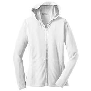 Port Authority Ladies Modern Stretch Cotton Full-Zip Jacket - Dark/All White