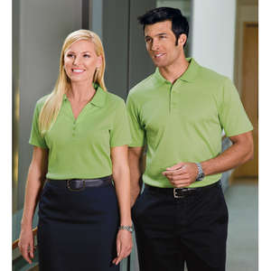 Port Authority Ladies Silk Touch Interlock Sport Shirt - Dark/All 