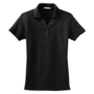 Port Authority Ladies Silk Touch Interlock Sport Shirt - Dark/All Black