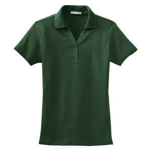 Port Authority Ladies Silk Touch Interlock Sport Shirt - Dark/All Green, Dark