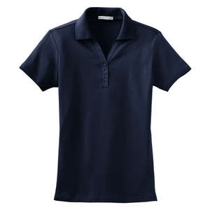 Port Authority Ladies Silk Touch Interlock Sport Shirt - Dark/All Blue, Navy