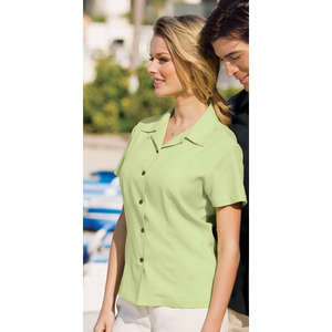 Port Authority Signature Ladies Silk Blend Camp Shirt - Dark/All 