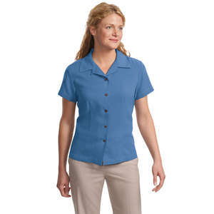 Port Authority Signature Ladies Silk Blend Camp Shirt - Dark/All 