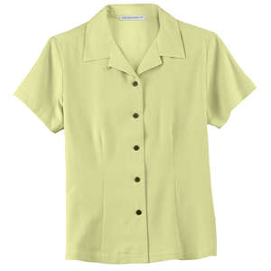 Port Authority Signature Ladies Silk Blend Camp Shirt - Dark/All Lime Sherbet