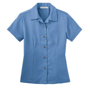 Port Authority Ladies Easy Care Camp Shirt - Dark/All Blue