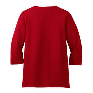 Port Authority Ladies Silk Touch Maternity 3/4-Sleeve V-Neck Shirt - Dark/All