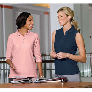 Port Authority Ladies Silk Touch 3/4-Sleeve Sport Shirt - Dark/All