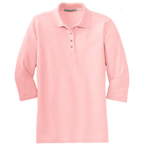 Port Authority Ladies Silk Touch 3/4-Sleeve Sport Shirt - Dark/All Pink, Light