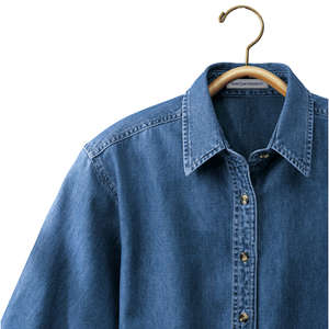 Port Authority Ladies Long Sleeve Denim Shirt - Dark/All