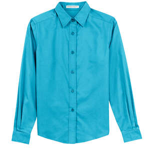 Port Authority Ladies Long Sleeve Easy Care Shirt - Dark/All Blue, Maui