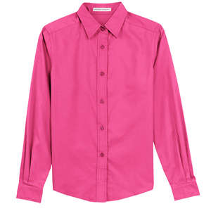 Port Authority Ladies Long Sleeve Easy Care Shirt - Dark/All Pink, Tropical