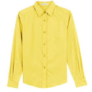 Port Authority Ladies Long Sleeve Easy Care Shirt - Dark/All Yellow