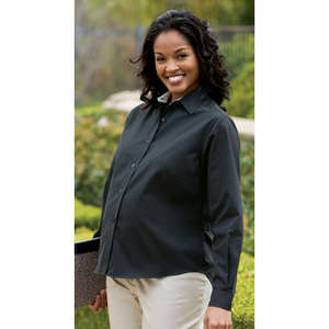 Port Authority Maternity Long Sleeve Easy Care Shirt - Dark/All Black/Stone