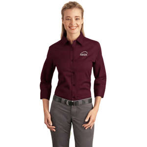 Custom Promotional Port Authority Ladies 3/4-Sleeve Easy Care Shirt - Dark/All
