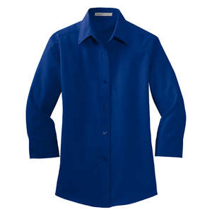 Port Authority Ladies 3/4-Sleeve Easy Care Shirt - Dark/All Blue, Royal