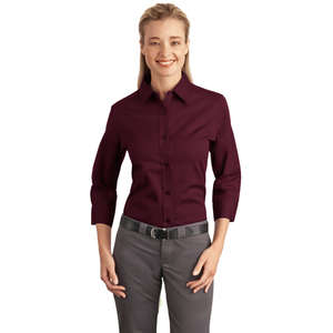 Port Authority Ladies 3/4-Sleeve Easy Care Shirt - Dark/All