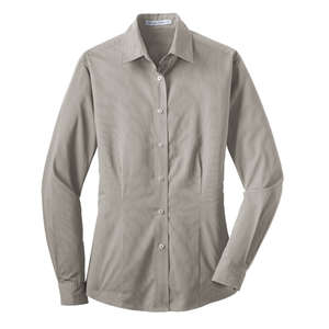 Port Authority Ladies Tonal Pattern Easy Care Shirt - Dark/All Gray