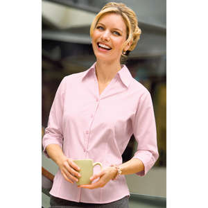Port Authority Ladies 3/4-Sleeve Open Neck Blouse - Dark/All