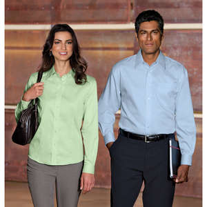 Port Authority Ladies Long Sleeve Non-Iron Twill Shirt - Dark/All 