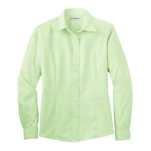 Port Authority Ladies Long Sleeve Non-Iron Twill Shirt - Dark/All Green, Mist