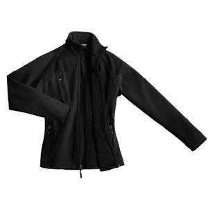 Port Authority Ladies Textured Soft Shell Jacket - Dark/All Black