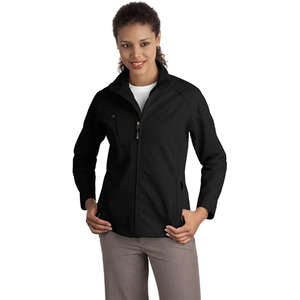 Port Authority Ladies Textured Soft Shell Jacket - Dark/All 