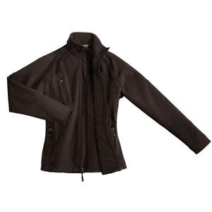 Port Authority Ladies Textured Soft Shell Jacket - Dark/All Brown, Cafe