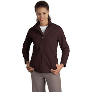 Port Authority Ladies Textured Soft Shell Jacket - Dark/All 