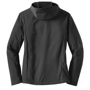 Port Authority Ladies Textured Hooded Soft Shell Jacket - Dark/All