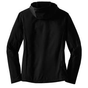 Port Authority Ladies Textured Hooded Soft Shell Jacket - Dark/All
