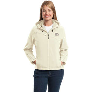 Custom Promotional Port Authority Ladies Textured Hooded Soft Shell Jacket - Dark/All