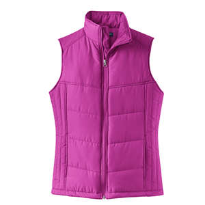 Port Authority Ladies Puffy Vest - Dark/All Berry, Bright/Purple, Bermuda