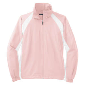 Sport-Tek 5-in-1 Performance Ladies Full-Zip Warm-Up Jacket - Dark/All Pink, Light/White