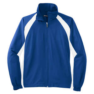 Sport-Tek 5-in-1 Performance Ladies Full-Zip Warm-Up Jacket - Dark/All Blue, Royal/White